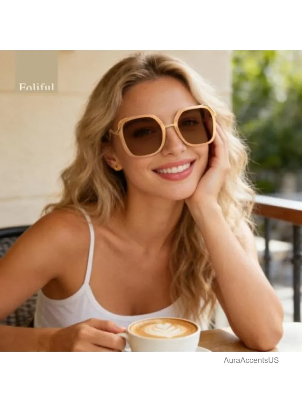 Polarized Oversized Square Sunglasses UV Protection Vintage Style